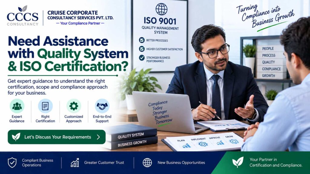 Need Assistance with Quality System & ISO Certification